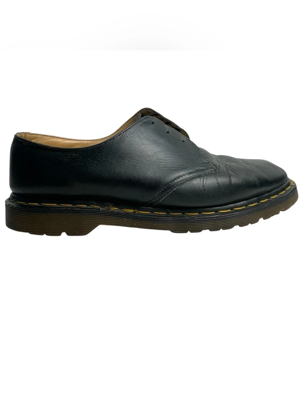 Dr. Martens VTG Black Leather 1461 Black Leather 3 eyelet Oxford shoe UK 11 READ